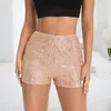 Vrouwen Shorts Sexy Vrouwen Shining Lovertjes Rave Een Lijn Mid-Taille Casual Losse Mini Korte Broek Mujer Glitter Clubwear Avondje Uit