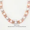 New Dign2 Tone Frh Water White Pearl Wholale VVS Moissaniteキューバリンクチェーンネックレス