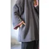 Women's Trench Coats Johnature 2024 Winter Woman Original Linen Chinese Style Cotton Clothing Long Sleeves Solid Color