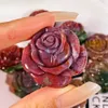 Decorative Figurines Natural Ocean Jasper Rose Crystal Energy Gem Hand Carved Polished Collection Room Office Gifts