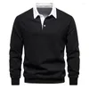 Herr hoodies Autumn Fashion Design Polo Neck Sweatshirts For Men Casual and Social Wear Quality Cotton Mens in Pullover