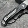 Huaao 135 utomhus Auto Folding Knife 3.375 "D2 Plain Blade, Black Aviation Aluminium HANDLAR Taktisk överlevnad Automatisk fickkniv Camping EDC Tool BM 8551 9070 3300