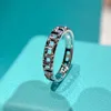 6r4a Designer Tiffanset Band Rings t Bague à géométrie familiale en argent sterling 925 plaqué or 18 carats édition étroite Plaid creux de Xiao Zhan