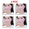 Cycling Caps 1/2/4PCS Sunscreen And Windproof Eye Corner Mask Women'S 3ply Thickened Autumn Winter Dew Nose Breathable Washable Cotton