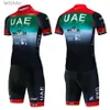 Cycling Jersey Sets UAE Cycling Clothes Men's Blouse Male Set Jersey Tricuta Man Suit Outfit Sports Mtb Clothing Uniform 2023 Bib Bikes PantsL240108