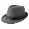 Basker Autumn Winter British Men topper medelålders äldre jazzhatt gentleman's bowler