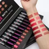 Set 12 colori/scatola Rossetto opaco Penna Trucco Impermeabile Lunga durata Stick labbra Crema Rosso Nudo Veet Cosmetici Balsamo per labbra nutriente