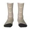 Men's Socks All Seasons Crew Stockings Antlers - White On Tan Linen Harajuku Crazy Hip Hop Long For Men Women Christmas Gifts