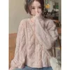 Damenpullover Japan Süße Frauen Strickpullover Mode Lose Adrette Pullover Fauler Wind O-Ausschnitt Langarm Herbst Dame Wollpullover