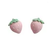 Boucles d'oreilles coréennes Dongdaemun, fraise rose, mode féminine, fruits mignons, vente en gros, 2024