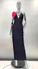 Sukienki swobodne 2024 Czarna kolor Kobiety seksowne z ramion Bodycon Bandage długa sukienka Świętuj wieczorne przyjęcie urodzinowe