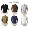 Men's T Shirts Undershirt Top Daily Holiday Breathable Button Up Casual Comfortable Long Sleeve Men Stand Collar Autumn