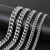 Necklaces Hip Hop Stainless Head Buckle Round Grind Encrypted Cuban Chain Fashion Brand Men's Titanium Steel Necklace