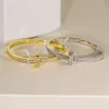 18K Gold Plated Armband Alfabet Geometri Bangle Silver Jewlry Jewelry U-Shape Chain Chain Luxury Bangle Romantic Versatile Armband Party Set Gift