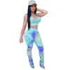 2024 Designer Survêtements Deux Pièces Ensembles Femmes Tenues Printemps Tie Dye Sportswear Sans Manches Débardeur Et Pantalon Empilé Casual En Vrac Vêtements En Gros 10498