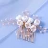 Haarspangen, 8 Zähne, Mädchenkamm mit farbkonservierenden Legierungsperlen, Blume, für Brautjungfer, Hochzeit, Dating, Einkaufen