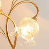 Bordslampor europeiska gröna vintage villa el dekorativ lampa guldbrons sängkammare vardagsrum skrivbord led franska blommlig lampor