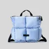 Fashion Puffer Backpacks for Women Designer Plaid Padded Back Packs Nylon Down Cotton Large Travel Bag Girls Y2K Solid Color Bags