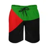 Shorts pour hommes Anime Beach Pantalon Martinique en rouge vert et noir lâche élastique drôle graphique mâle basket-ball réglable cordon de serrage