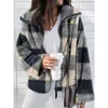 Autumn And Winter New Women's Fashion Trend Casual Loose Double Sided Plush Plaid Coat Large Women's Wear