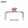 10 PcsLot 105 CM Candy Pearl Head Square Silver Metal Purse Frame Kiss Clasp Lace DIY Bag Accessories 240108