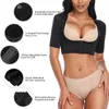 Miss Moly Women's Shapewear Tops Wear Your Own Bra Short Sleeve Slim Crop Top Shaper Body Arm Shape Underbust Black Beige S-2XL 240106
