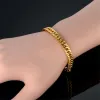 2024 Nieuwe Trendy Cubaanse Armband Ketting Man 14k Geel Goud Gouden Zilver Kleur Hand Chain Link Armbanden Voor mannen Vrouwen Sieraden Gift