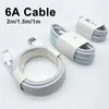 USB Type C -kabel för Samsung S20 S9 S8 Xiaomi Huawei P30 Pro Fastladdning av mobiltelefonladdningstråd Vit kabel USB -laddning