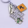 Porte-clés ZRM Jeu Grand Theft Auto 5 Porte-clés Hommes Fans Lettre Porte-clés Grand Theft Auto Rock Star KeyKey Boucles Accessoire De Voiture J240108