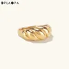 DPLAOPA 925 Sterling Silver Gold Croissant Dome Ring Women Luxury SMYCKE FINE JEYCTYMED ROUND WEDDAG JAWELS 240106