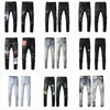 Amirs diseñador Jeans para hombre Jeans morados High Street Hole Star Patch Hombres para mujer Amirs Star Panel bordado Pantalones Stretch Comfort Slim-Fit Pantalones Pantalones