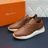 Leather Sneaker BERLUTI Casual Shoes Santon New Men's Embossed Calf Leather Perforated Breathable Sports Shoes with Embossed Lace Up Casual Fashion Shoes HBR3