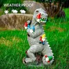 Garden Dinosaur Eating Gnome Statues Outdoor Funny Resin Figurines Sculpture Decor for Patio Lawn Yard Ornament 1pc 240108