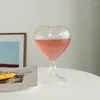 Vinglas med halmglas kopp transparent heminredning dricka kreativ hjärtformad kvinnlig vas härlig vatten