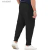 Mäns byxor Men Loose Casual Pants Summer Male Solid Color Fashion Harem Pant 2023 Ny vårjusterbar midjejoggare Sportbyxor YQ240108