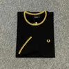 2023 Designer FRED PERRY Wheat Ear Round Neck Summer T-shirt Pure Cotton New College Style Fashion Simple Fit Underlay Compagnie Cp Polo Shirt M4K9 E66G