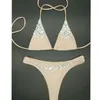 Diamond Bikini Set Style seksowne kobiety stroje kąpielowe Rhinestone Kąpiec Bling Stones Beach Crystal Bikini 240108