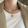 Overige 17Km Vintage Gouden Kleur Muntkettingen Voor Vrouwen Mti-Layer Ketting Metaal Mode Choker Portret Dikke Ketting Sieraden 2023 Drop Otdhs