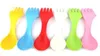 Couverts 3 en 1 cuillère fourchette coupe voyage Camping randonnée pique-nique ustensiles en plastique Spork Combo voyage Gadget couverts vaisselle XB5660387