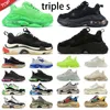 Triple S Casual Shoes Men Women Platform Sneakers Clear Sole Black White Grey Red Pink Blue Royal Neon Green Trainers Tennis Casual Shoes With Box Size 36-45