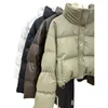 Women's Trench Coats Short Padded Down Jacket Stand-up Collar Thermal Fashion Bread Coat Small