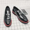 New Patent Loafers Slip on Business Casual Mirror Mens Leather Groom Men's Dress Shoes Large Size 38-48