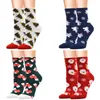 12 paires ensemble noël femmes mignon imprimé animal chaussettes décontracté coton motif chaussettes confortables de haute qualité hiver chaussettes chaudes 240108