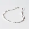 Charm Armbanden S925 Verzilverd Dubbellaags Ketting Ronde Kraal Armband Voor Vrouwen Elegante Partij Mode-sieraden Gift Sl251