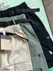 Designer de alta qualidade primavera verão outono nova indústria pesada cinto tecido carga shorts lavados homens e mulheres com bolso tridimensional