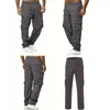 Mens Cargo Pants Streetwear Casual Loose Trousers Drawstring Straight Sweatpants Multi Pockets Button Clothing Gift 240108