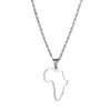 Hänge halsband afrikansk karta symbol silver guld färg afrika kartor smycken