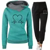 Femme Survêtement Deux Pièces Ensemble Hiver Chaud HoodiesPants Pulls Sweats Femme Jogging Femme Vêtements Costume De Sport Tenues 240108