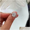 Anillos Corte esmeralda 2CT Laboratorio Anillo de diamante Conjuntos nupciales Real 925 Sterling Sierengagement Band para mujeres Joyería de gemas 230303 Entrega de gota Dhy0G