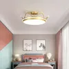 Taklampor Full Spectrum Children's Room Light Luxury Princess Girl Cozy and Romantic Crown Chandelier Crystal